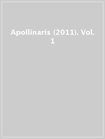 Apollinaris (2011). Vol. 1