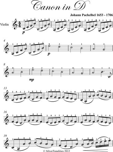 Canon in D Easy Violin Sheet Music - Franz Schubert