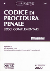 Codice di procedura penale. Leggi complementari. Con aggiornamento online