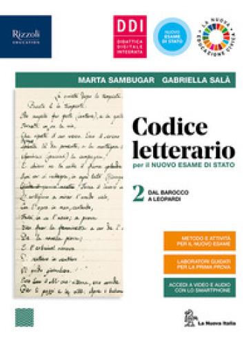 Codice letterario per il nuovo esame di Stato. Per le Scuole superiori. Con e-book. Con espansione online. Vol. 2 - Marta Sambugar - Gabriella Salà