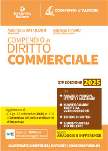 Compendio di diritto commerciale. Nuova ediz. - Valentino Battiloro - Alessio Battiloro