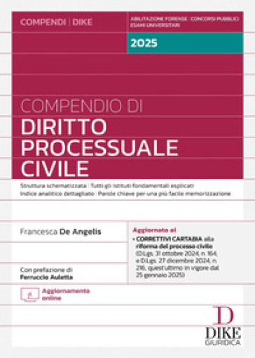 Compendio di diritto processuale civile 2025. Ediz. ridotta. Con aggiornamento online - Francesca De Angelis