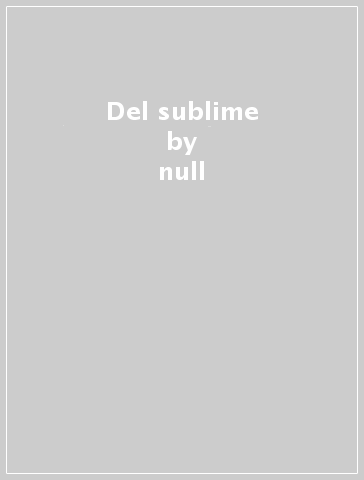 Del sublime - null