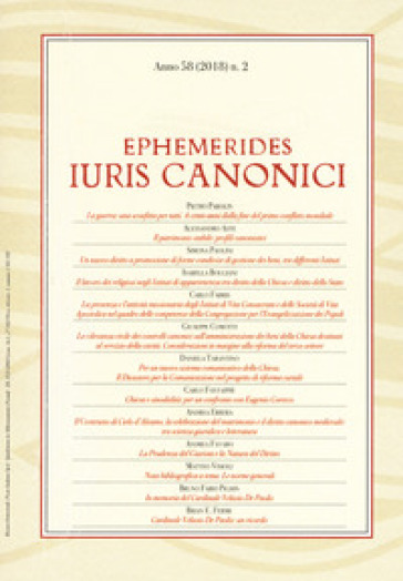 Ephemerides Iuris canonici (2018). Vol. 2