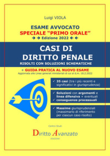 Esame avvocato 2022. Casi di diritto penale. Risolti con soluzioni schematiche - Luigi Viola