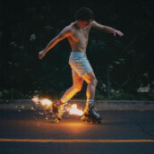 Fireworks & rollerblades