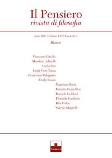 Il pensiero. Rivista di filosofia (2017). Vol. 56/1: Bianco