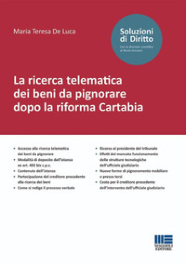 La ricerca telematica dei beni da pignorare dopo la riforma Cartabia - Maria Teresa De Luca