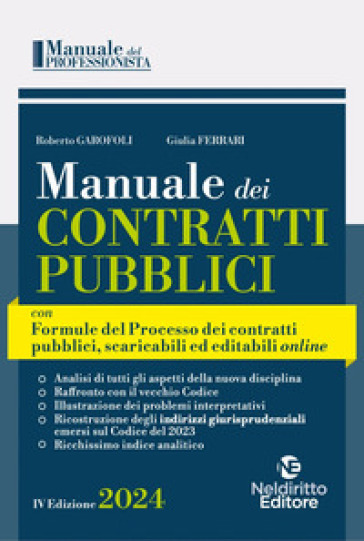 Manuale dei contratti pubblici con Formulario del Processo 2024