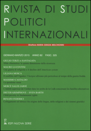 Rivista di studi politici internazionali (2015). Vol. 1