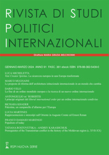 Rivista di studi politici internazionali (2024). Vol. 1