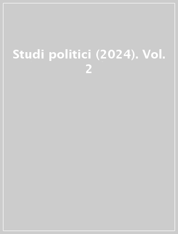 Studi politici (2024). Vol. 2