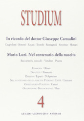 Studium (2014). Vol. 4: Mario Luzi. Nel centenario della nascita