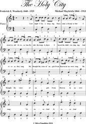 The Holy City Easy Piano Sheet Music