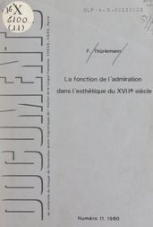 La fonction de l admiration dans l esthétique du XVIIe siècle : à propos de la 